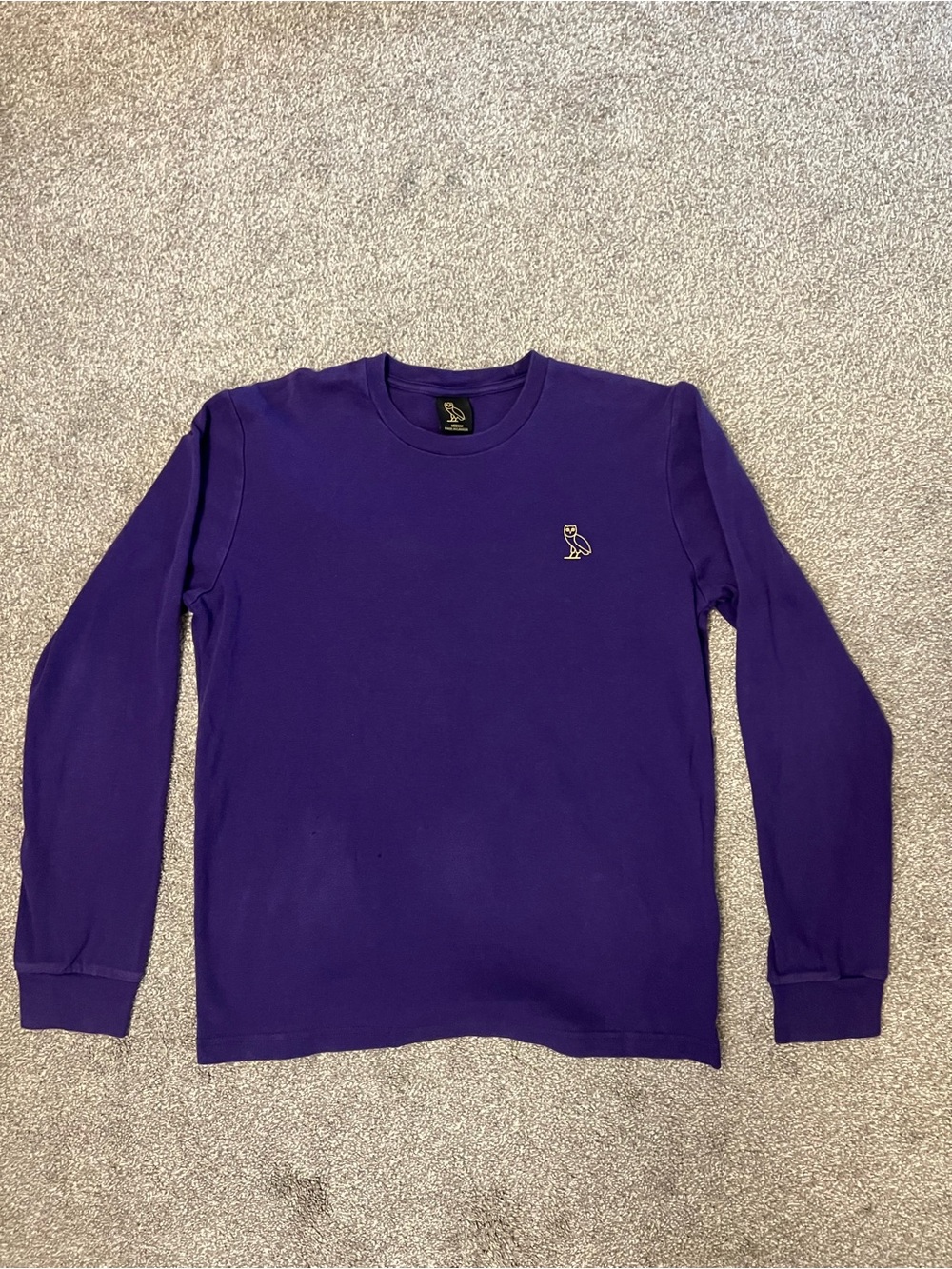 OVO Purple Long-Sleeve Crewneck Shirt
